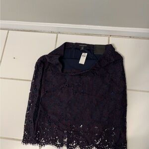 Banana Republic Navy & Purple Lace Skirt